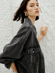 Women's Washed Oversized Denim Jacket