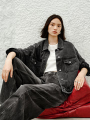 Women's Washed Oversized Denim Jacket