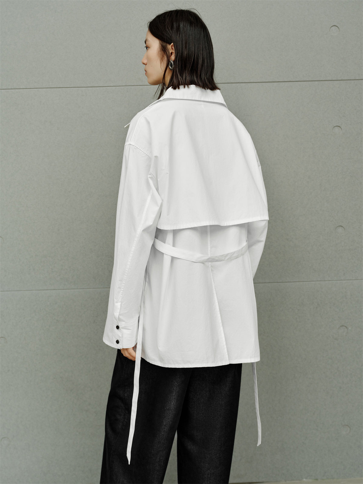 Women's Trench-Style Oversized Shirt