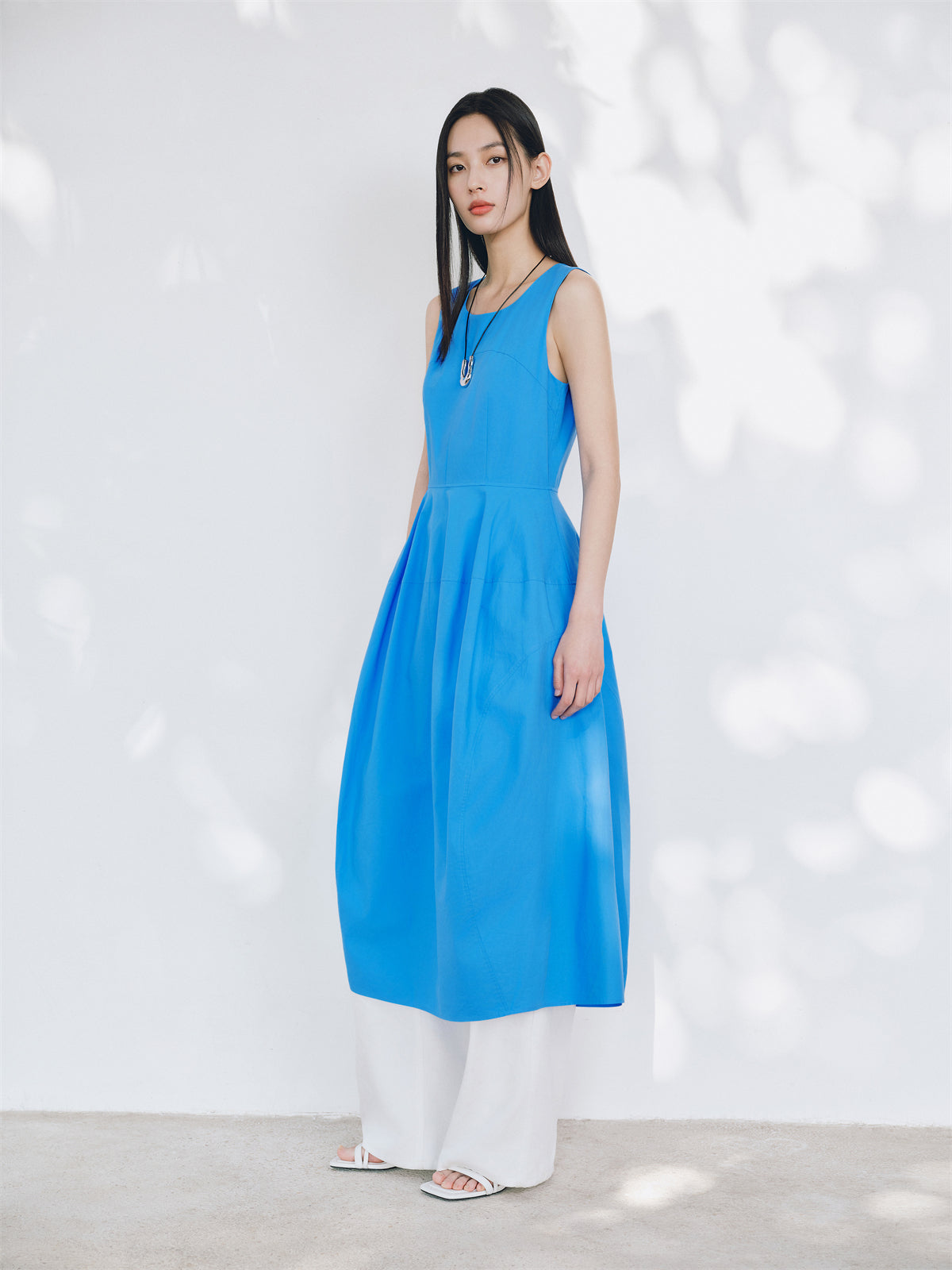Women's Sleeveless Midi Dress with Tulip Hem | Peacebird Women Fashion shop.peacebird.com Women's Sleeveless Midi Dress with Tulip Hem | Peacebird Women Fashion shop.peacebird.com