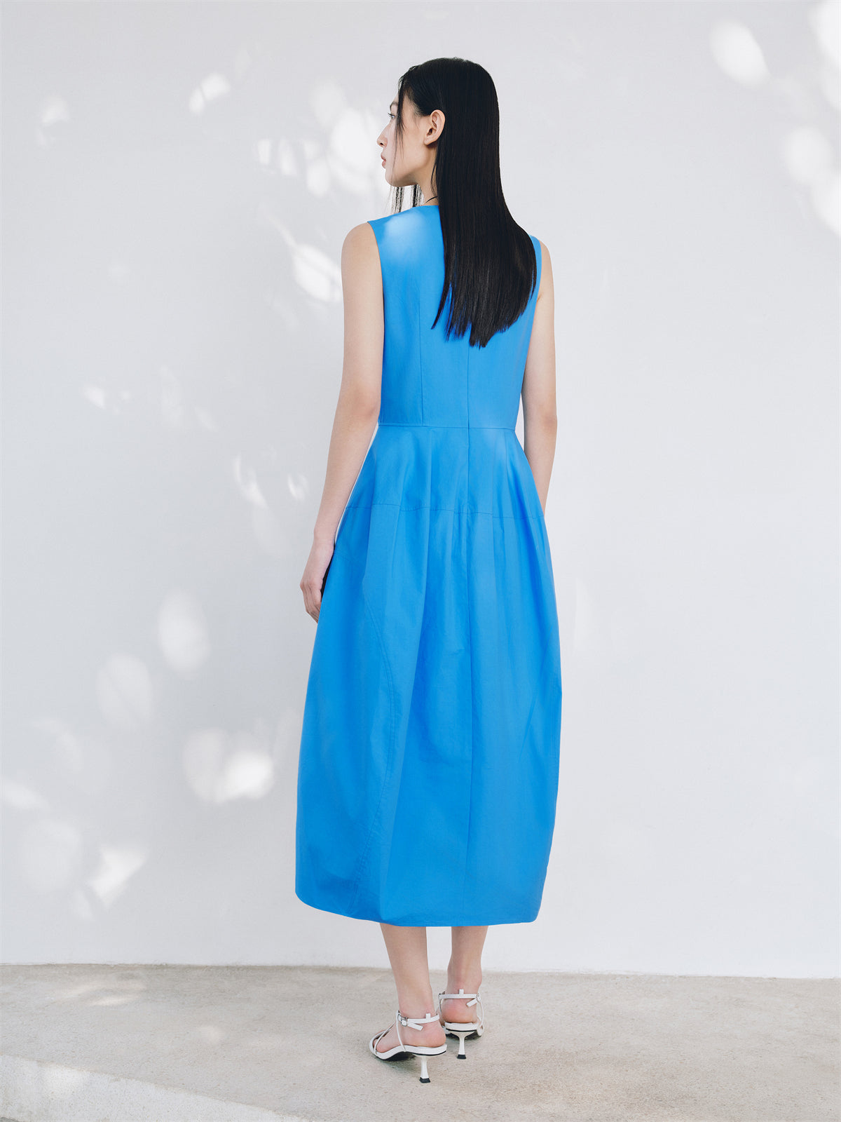 Women's Sleeveless Midi Dress with Tulip Hem