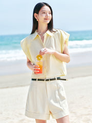 Women's Sleeveless Ruched Shirt
