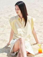 Women's Sleeveless Ruched Shirt