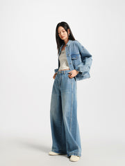 Women's High-Waist Oversized Curved-Leg Jeans