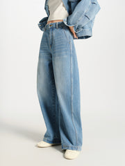 Women's High-Waist Oversized Curved-Leg Jeans