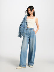 Women's High-Waist Oversized Curved-Leg Jeans