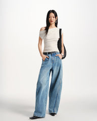 Women's Casual Wide-Leg Banana Jeans