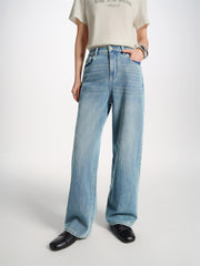 Women's Vintage Washed Wide-Leg Jeans