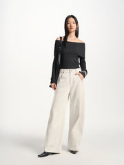 Women's Casual Wide-Leg Banana Jeans