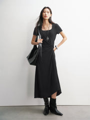 Women's U-Neck Twist-Waist Dress