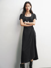 Women's U-Neck Twist-Waist Dress