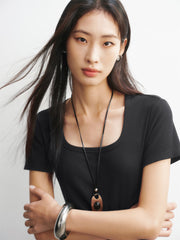 Women's U-Neck Twist-Waist Dress