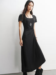 Women's U-Neck Twist-Waist Dress