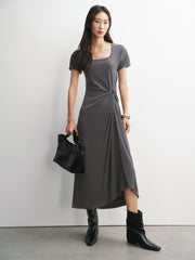 Women's U-Neck Twist-Waist Dress