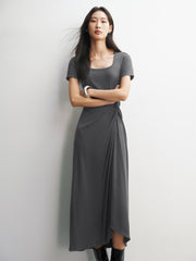 Women's U-Neck Twist-Waist Dress