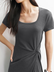 Women's U-Neck Twist-Waist Dress