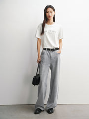 Women's Linen-Blend Graphic T-Shirt