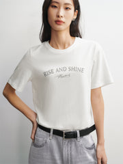 Women's Linen-Blend Graphic T-Shirt