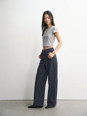 Women's Straight-Leg Jeans with Heavy Crochet Embroidery