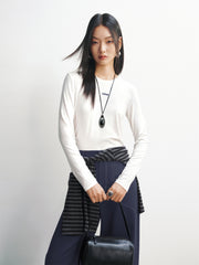 Women's Slim-Fit Ruched-Waist T-Shirt