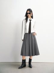 Women's Cropped Pleated Plaid Trousers