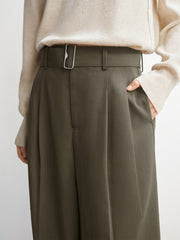 Women's High-Waist Wide-Leg Suit Trousers