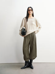 Women's High-Waist Wide-Leg Suit Trousers