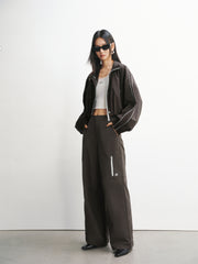 Women's Oversized Jacket with Side Seam Piping