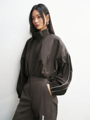 Women's Oversized Jacket with Side Seam Piping