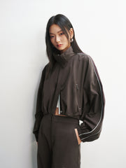 Women's Oversized Jacket with Side Seam Piping