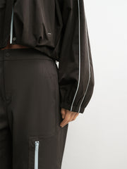 Women's Oversized Jacket with Side Seam Piping