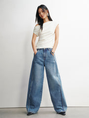 Women's Casual Wide-Leg Banana Jeans