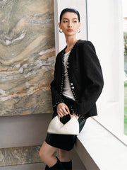 Women's Tweed-Inspired 3D Jacquard Jacket
