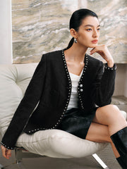 Women's Tweed-Inspired 3D Jacquard Jacket