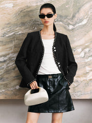 Women's Tweed-Inspired 3D Jacquard Jacket