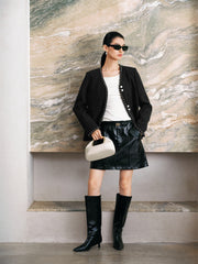Women's Tweed-Inspired 3D Jacquard Jacket