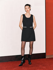 Women's Sleeveless Fitted Tweed Dress