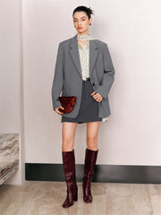 Women's Classic Boxy Notch-Lapel Blazer