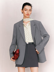 Women's Classic Boxy Notch-Lapel Blazer