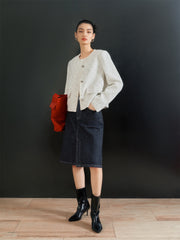 Women's Short Tweed Knit Jacket