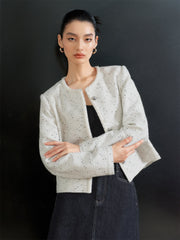 Women's Short Tweed Knit Jacket