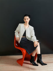 Women's Short Tweed Knit Jacket