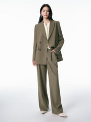 Women's Double-Breasted Peak-Lapel Blazer