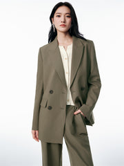 Women's Double-Breasted Peak-Lapel Blazer