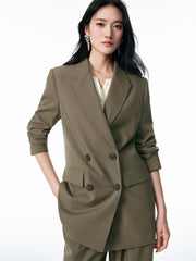 Women's Double-Breasted Peak-Lapel Blazer