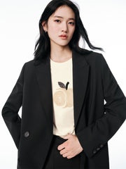 Women's Double-Breasted Peak-Lapel Blazer