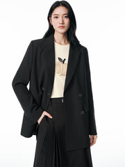 Women's Double-Breasted Peak-Lapel Blazer