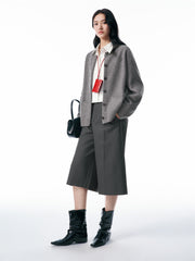 Women's Cropped Wide-Leg Trousers