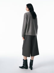 Women's Cropped Wide-Leg Trousers