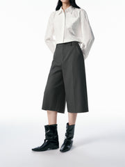 Women's Cropped Wide-Leg Trousers